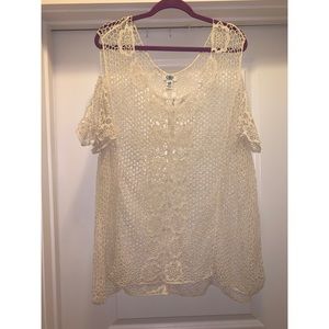 Crochet cold shoulder top